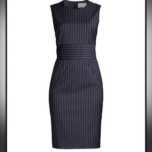 BOSS ​Dometa Traceable Pinstriped Stretch Virgin Wool Dress